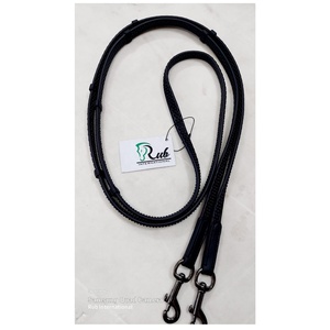 Rênes à pois noirs de 16mmX260cm avec cuir portable durable en laiton pour International Rub International - Product Image 1