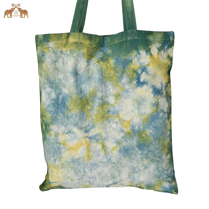 Indian Natural Hand Dyed Tote Bag Hand Held Eco Friendly Bag 100% Cotton Hand Made Bag