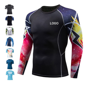 Rashguard à manches longues en polyester de haute qualité, confortable, imprimé par sublimation, avec logo personnalisé, unisexe, grandes tailles, MMA BJJ - Product Image 1