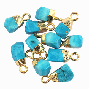 Conector de pepita de Esmeralda delicada Natural, galvanoplastia de oro, colgante hecho a mano de una sola fianza, Conector de encanto, borde dorado, dijes DIY - Product Image 4