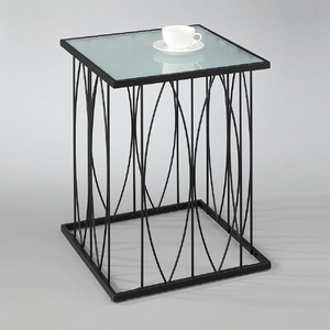 Alambre de Metal de diseño cuadrado mesa de goma con muebles de madera - Product Image 6