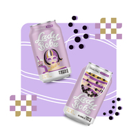 Té de burbujas Lady Boba Pearl Taro con leche, 9 Brix, 315 ml, concentrado esterilizado instantáneo en lata de Taiwán con 24 meses de duración.