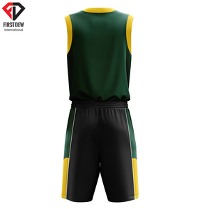 Ensembles d'uniformes de basket-ball pour hommes, personnalisés, nom et numéro d'équipe, imprimés numériques, sublimation, prix d'usine, col en V, vente en gros, nouvelle collection - Product Image 4