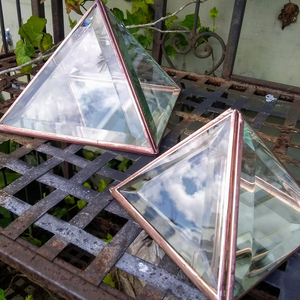 Vintage Square Glass / Metal / <b>Mirror</b> / Dried Butterfly Jewelry / Trinket <b>Box</b> - Product Image 1
