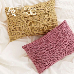 Handmade Macrame Cushion Case Decorative Pillowe Case Cushion <b>Cover</b> for Bed <b>Sofa</b> - Product Image 5