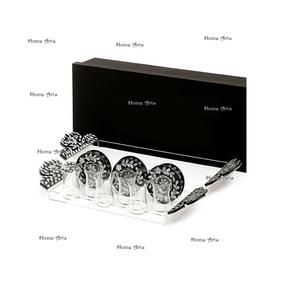 Plateau alimentaire en acrylique et nacre avec ensemble de sous-verres, dernier design, plateau à dattes pour desserts, best-seller - Product Image 4