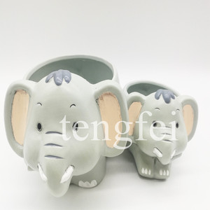cheap big small cute Elephant animal flower pots ceramic plant mini Cartoon terracotta indoor macetas bonsai Kawaii decor