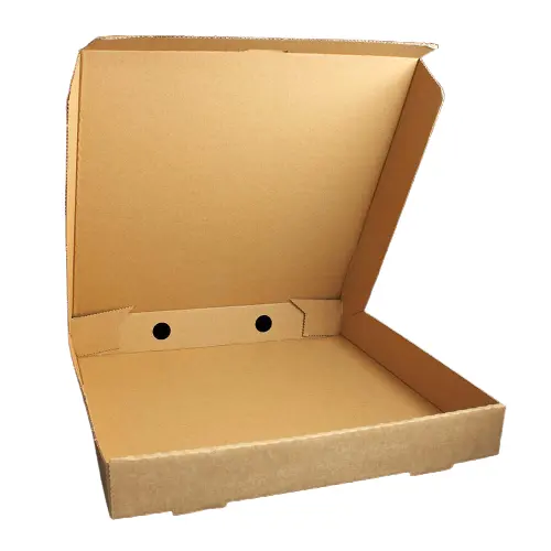 Stanzen Single Flap Pizza Boxen Pizza Boxen 16 Zoll Großhandel Pizza Box Hersteller Brown Farbe kunden spezifischen Druck