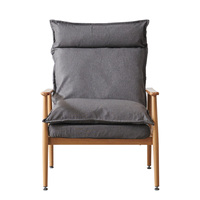 Sofá reclinable de varios ángulos con respaldo ajustable, juego de lectura, silla de meditación con marco de acero envuelto en madera