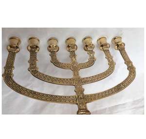 2109 nuevo clásico árabe de vela o titular con 7 Armas grabado en relieve en latón puro - Product Image 6