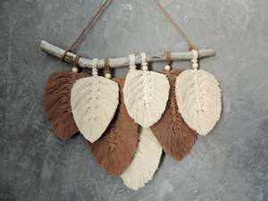 Macrame Leaf, Macrame <b>Feather</b> for Home Decoration - Product Image 6