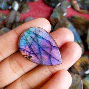 Cabochons de pierres précieuses naturelles en labradorite brute, pierres brutes pour la fabrication de bijoux, 20-40mm, 6-10g - Product Image 6