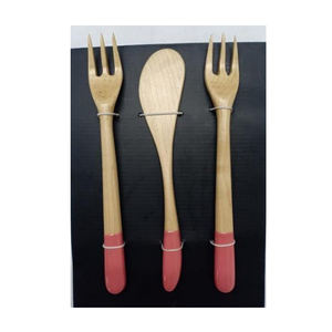 ช้อนส้อมสแตนเลสสีเงินกับเรซิ่นที่มีสีสันเข้ามาใหม่ร้อนขายแฟชั่นมีดสไตล์อเมริกัน - Product Image 3