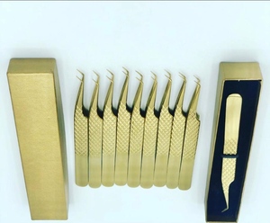 Pinzas de extensión de pestañas de alta calidad, pinzas de acero inoxidable para extensión de pestañas, pinzas para cejas con punta de fibra - Product Image 5