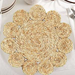 Lovely Collection Natural Placemats, Vintage Woven Braided Rattan Tablemats Placemats From Viet Nam - Product Image 1