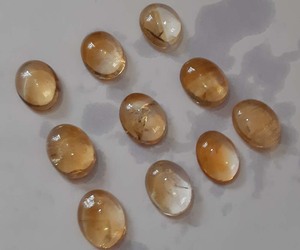 อัญมณีทรงหลังเบี้ยทรงรีสีเหลืองมะนาวงดงามเครื่องประดับราคาดีที่สุดสำหรับของขวัญแต่งงานสำหรับผู้ชายและผู้หญิง - Product Image 2