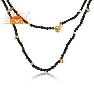 Collier tendance, fait en pierre précieuse, en Onyx noir, 1 pièce - Product Image 2