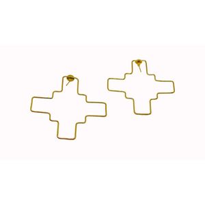 Trending handmade light <b>weight</b> wire stud <b>hoop</b> Brass Earrings for girls and women - Product Image 1