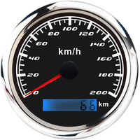 Layar LED Putih 85mm Perlindungan UV Pelek Baja Tahan Karat 316 300KHM Speedometer GPS Elektrik Dengan Pengukur Odometer untuk Mobil