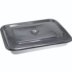 Bandejas y cuencos para instrumentos dentales, bandeja para equipo médico Holloware con tapa, caja de almacenamiento para dentista de 375mm, acero inoxidable CE ISO - Product Image 1