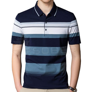 Polos pour hommes en coton teint en fil, manches courtes, été, 100% coton, polos de marque pour hommes - Product Image 1