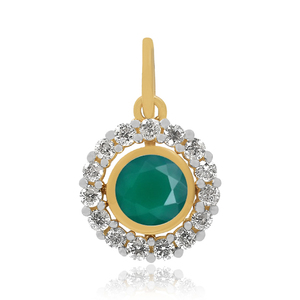 Luxury design gold plated 925 sterling silver green onyx white topaz multi gemstone detachable pendant necklace jewellery - Product Image 1