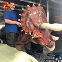 Disfraz de Dinosaurio Triceratops Animado con Patas Ocultas, Estructura Metálica, Impermeable, para Uso en Interiores/Exteriores, Simulación para Centros Comerciales