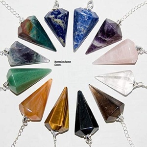 Pendule cône à facettes multicolores en cristaux naturels de meilleure qualité, pendule Chakra en pierres précieuses pour radiesthésie, guérison; Grossiste - Product Image 2