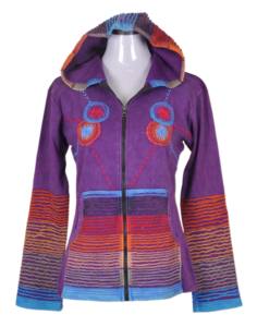 Sudadera con capucha para mujer CSWJ 196, prenda Bohemia con estampado de enzima, corte de cuchilla - Product Image 1