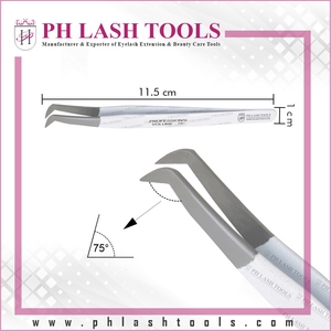 Pinzas de extensión de pestañas, punta ancha en papel blanco recubierto con Etiqueta Privada, pinzas de extensión de pestañas, pinzas para pestañas - Product Image 5