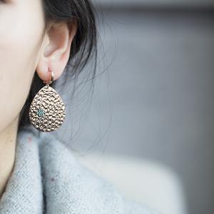 Pendiente martillado mínimo trébol encanto pendiente turco al por mayor 925 joyería de plata esterlina - Product Image 2