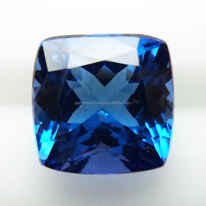 หิน Tanzanite จากธรรมชาติ100% เป็นรูปวงรีสีน้ำเงินเข้มหมอนอิงแบบเหลี่ยมเพชรพลอยทำด้วยมือ100% หินแทนซาไนต์แท้ - Product Image 5