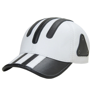 Genuine Leather Golf <b>Hat</b> for Men Casual Outdoor White Black Patchwork Baseball Cap Male Thin <b>Duck</b> Tongue Chic Trucker - Product Image 1