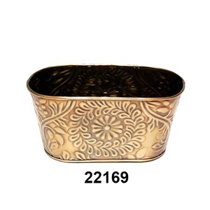 Planteur décoratif pour la maison et le jardin, 12 pièces, plantes en métal plaqué cuivre naturel - Product Image 3