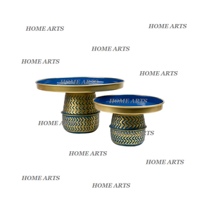 Ensemble de 2 supports à gâteaux de tailles différentes Meilleure qualité Forme ronde Support à collations Fruits Du fabricant en Inde - Product Image 1