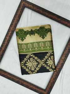 Thiết Kế Mặc Lụa Một Nửa Và Một Nửa <span class=keywords><strong>Sari</strong></span> Ấn Độ Banarasi Sarees Phụ Nữ Màu Xanh Lá Cây Và Màu Đen Mặc Giản Dị Dệt Ấn Độ & Pakistan - Product Image 3