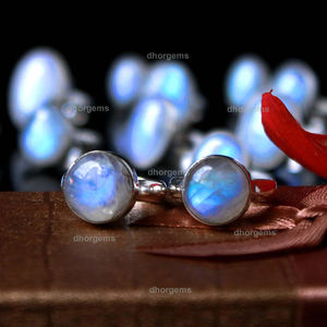 Anillo de piedra lunar de arcoíris, oro real, cuentas de piedra lunar facetadas, anillos de natación, cabujón de piedra natural, lote de joyería al por mayor - Product Image 5