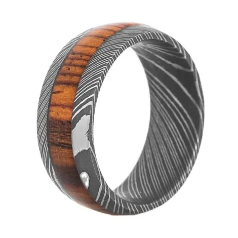 ברזל עץ שיבוץ טבעת טבעת נישואים יום נישואים טבעת נשים תכשיטי יד דמשק פלדה בעבודת יד תכשיטי טרנדי