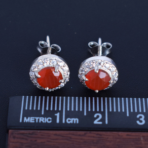 Pendientes de piedras preciosas de amatista Zirconia cúbica de alta calidad S925 tachuelas redondos de plata esterlina joyería chapada en oro para regalar - Product Image 6