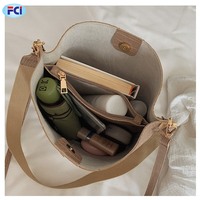 Sac à main Crocodile de luxe pour femmes, sac seau de couleur unie, sac à bandoulière ajustable de grande capacité pour dames,