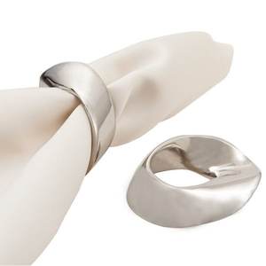 Anneau de serviette en aluminium écologique en forme de feuille, fait main, de luxe, plaqué or, pour mariage, vente en gros - Product Image 5