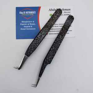 Pince à épiler d'extension de cils en acier inoxydable 90 Boot Strong Hold avec pointe en fibre pointue Private Label Solid - Product Image 6