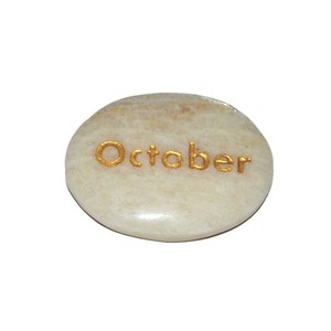 Pierres semi-précieuses gravées en octobre, 100 pièces, pierres de lune gravées - Product Image 1
