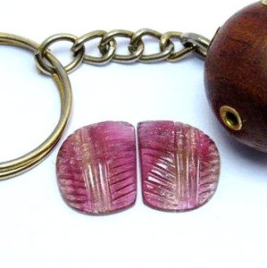 พลอยทัวร์มาลีนสีชมพูสำหรับทำเครื่องประดับอัญมณีหลวมแกะสลักรูปทรงแฟนซีแบบแบนหลังเรียบ - Product Image 5