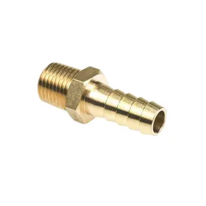 Vente en gros 1/2 NPT laiton mâle tuyau mamelon raccords d'irrigation filetés pour connecteurs d'eau de jardin - Product Image 1