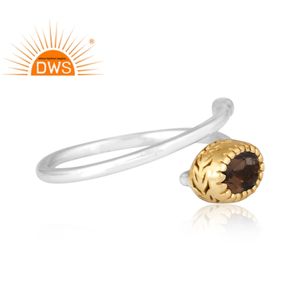 Bague en argent pur 925, pierre précieuse en Quartz fumé naturel, bijou empilable pour femmes, fabrication de bijoux - Product Image 3