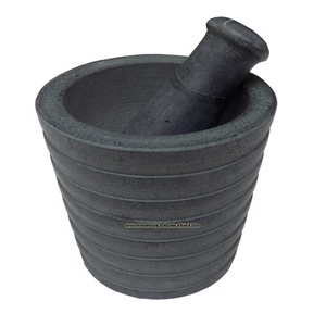 Suministro directo de fábrica, diseño de borde de corte redondo, juego de mortero y mortero de esteatita para molinillo de medicina en color gris - Product Image 1