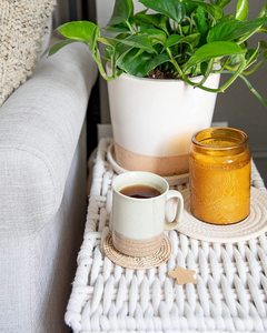Tasse à café et thé en rotin écologique, de style naturel tissé à la main, dessous de verre, hôtel, maison et restaurants - Product Image 5