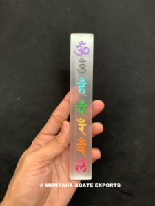 มูนเฟสสลักบาร์ SELENITE จาก MUNTAHA <span class=keywords><strong>AGATE</strong></span>,หินแกรนิตสีขาวเซเลไนต์7แถบจักระสีขาวที่สวยงาม - Product Image 2