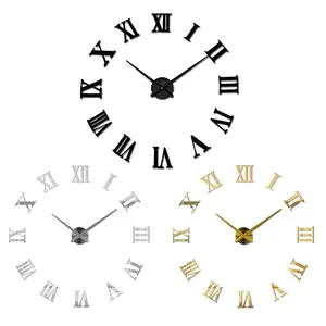 DIY Black Wall Clock Roman Numerals And Hand